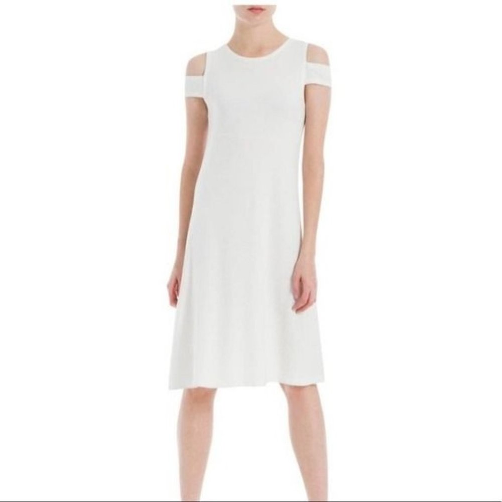 Max Studio Cold Shoulder Keyhole Mini Dress White NWT Size Small